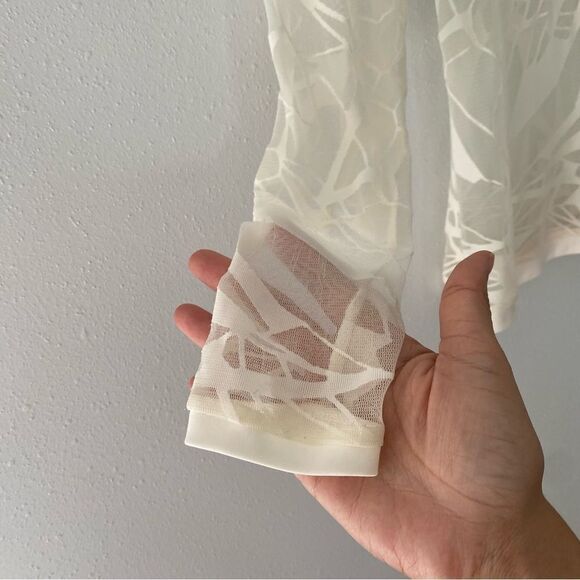 Joeffer Caoc Abstract Mesh Long Sleeve Fitted Shirt size Small - Picture 4 of 6